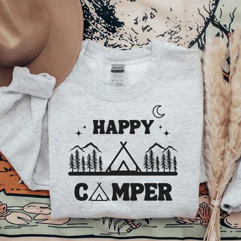 C & Win Sports Happy Camper Crewneck Sweatshirt - C & Win Sports
